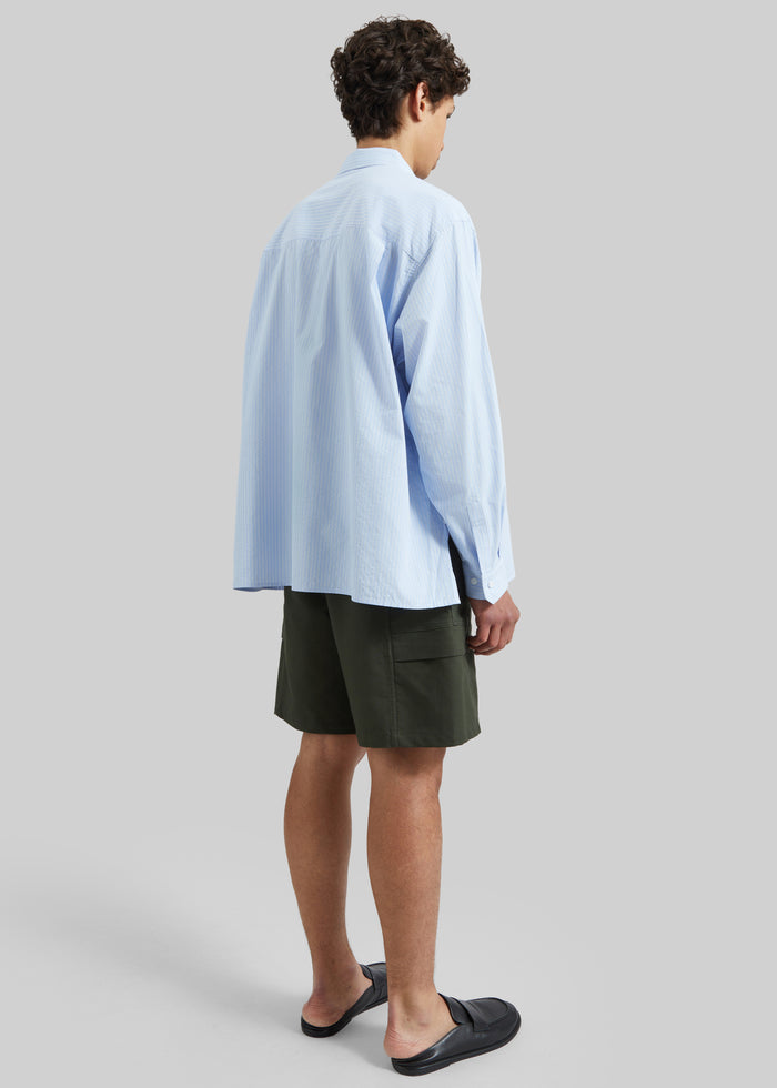 Colhame Adjustable Hem Shirt - Blue/White Stripe
