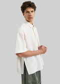 Colhame Adjustable Hem Short Sleeve Shirt - Light Pink