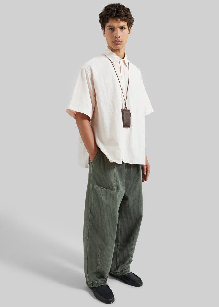 Colhame Adjustable Hem Short Sleeve Shirt - Light Pink