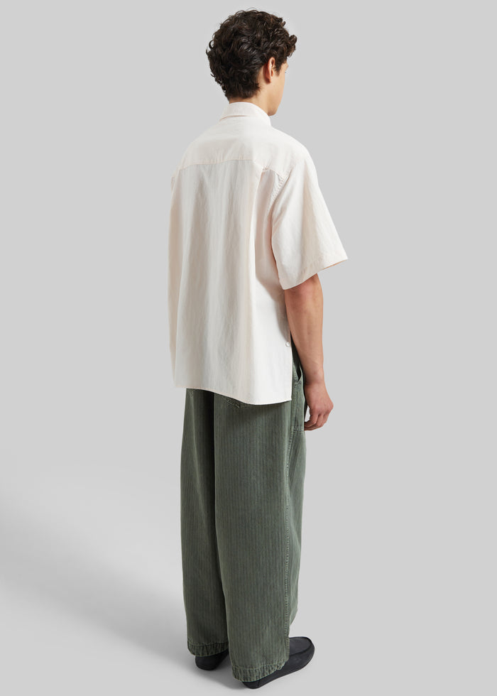 Colhame Adjustable Hem Short Sleeve Shirt - Light Pink