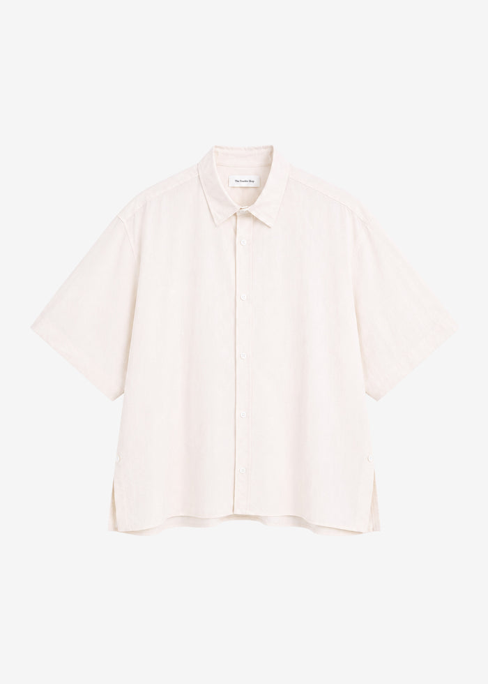 Colhame Adjustable Hem Short Sleeve Shirt - Light Pink
