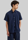 Colhame Adjustable Hem Short Sleeve Shirt - Navy