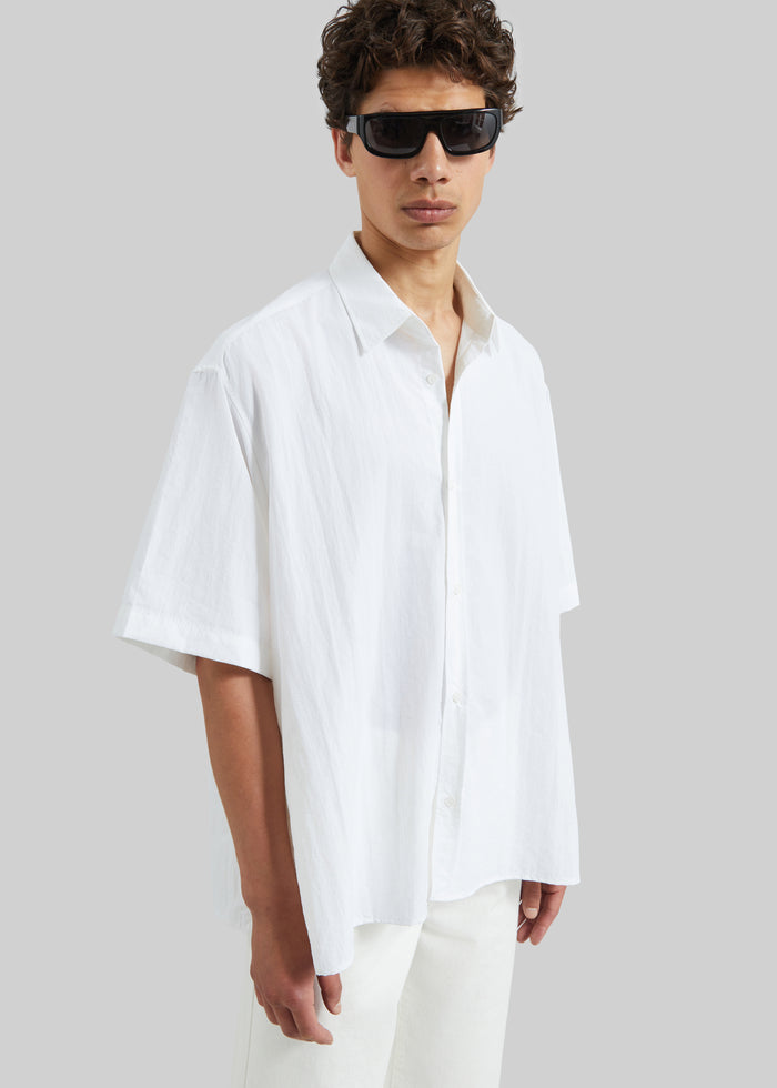 Colhame Adjustable Hem Short Sleeve Shirt - White