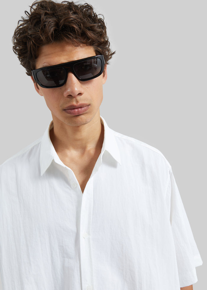 Colhame Adjustable Hem Short Sleeve Shirt - White