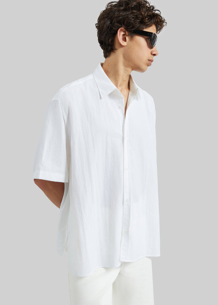 Colhame Adjustable Hem Short Sleeve Shirt - White