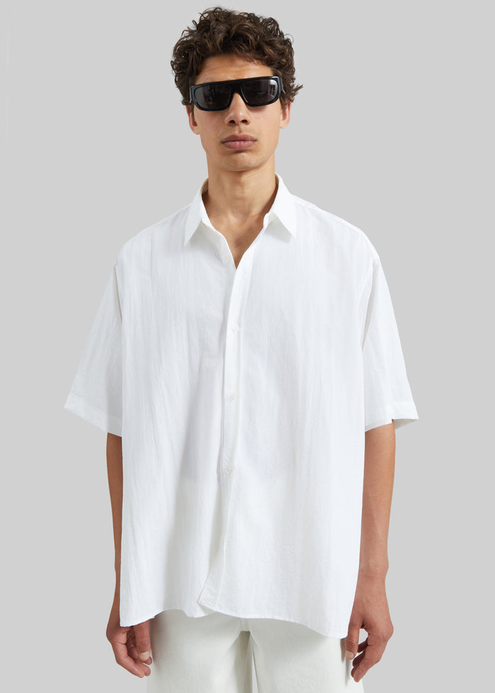 Colhame Adjustable Hem Short Sleeve Shirt - White