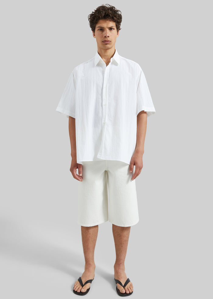 Colhame Adjustable Hem Short Sleeve Shirt - White