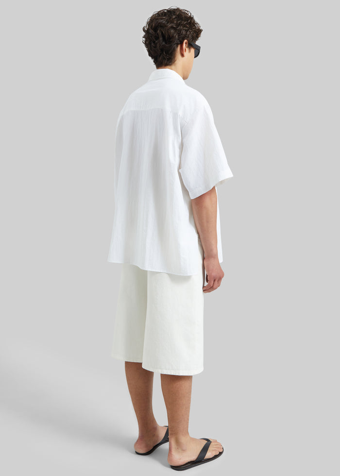 Colhame Adjustable Hem Short Sleeve Shirt - White