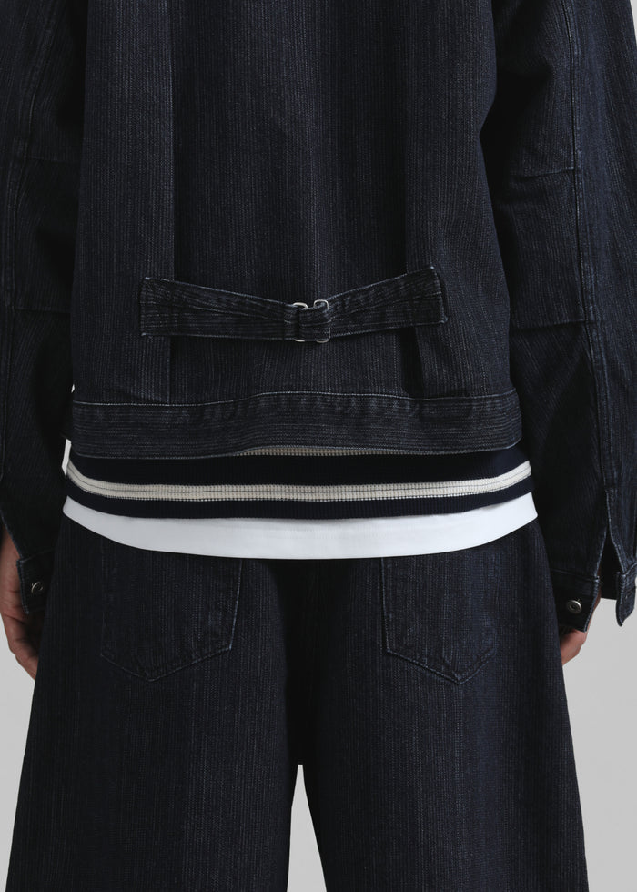 Colville Pinstripe Denim Work Jacket - Dark Wash