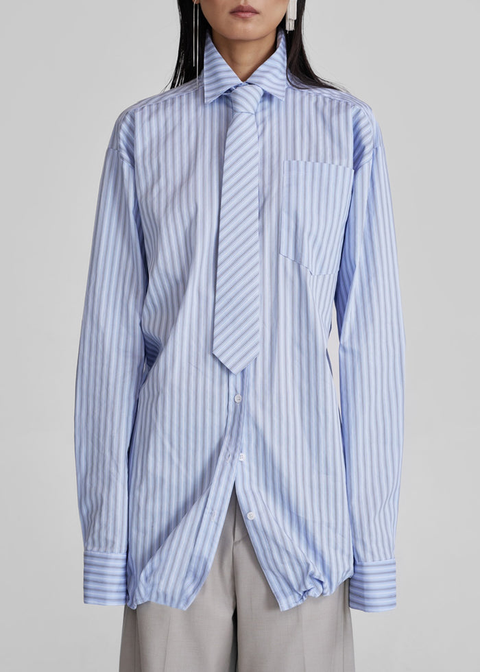 Connahy Tie Neck Shirt - Blue