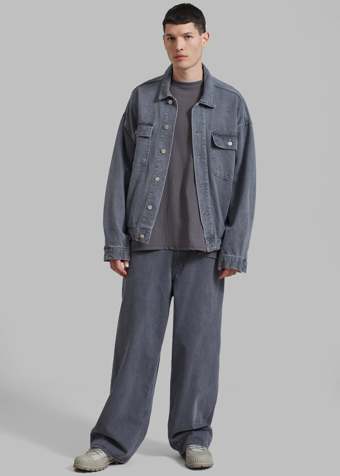 Connor Oversized Denim Jacket - Grey Wash