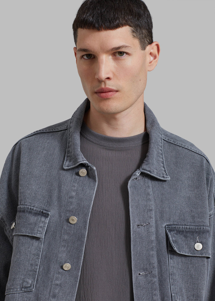 Connor Oversized Denim Jacket - Grey Wash