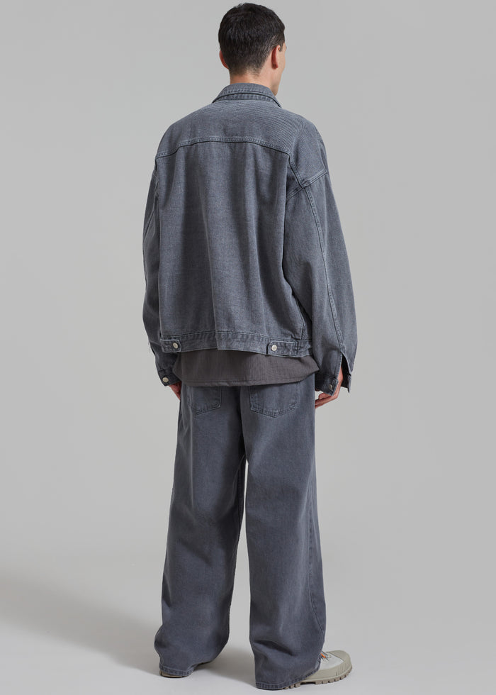 Connor Oversized Denim Jacket - Grey Wash