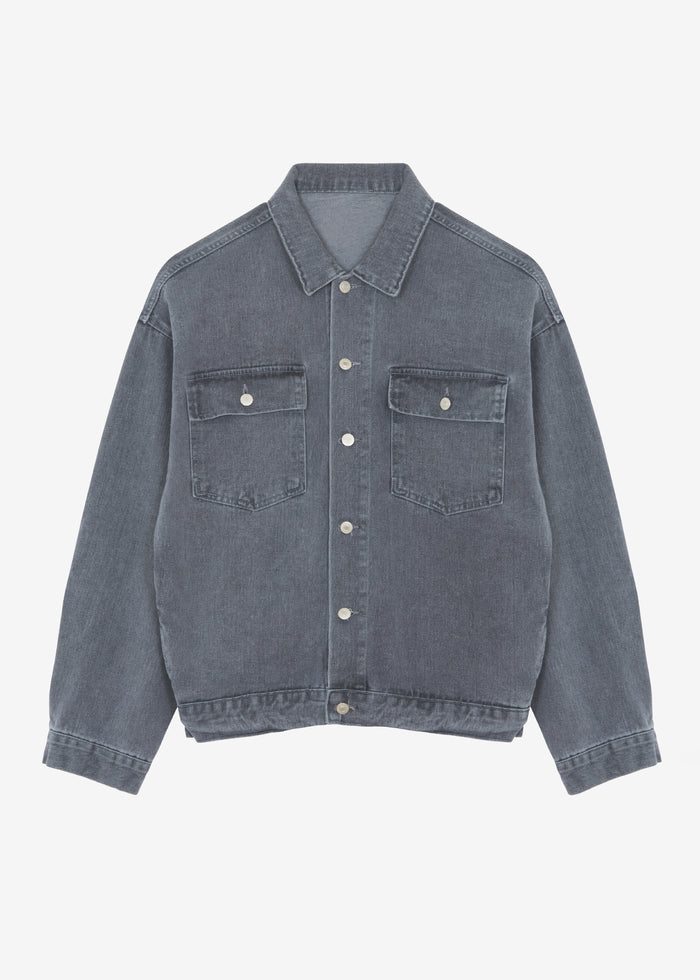 Connor Oversized Denim Jacket - Grey Wash