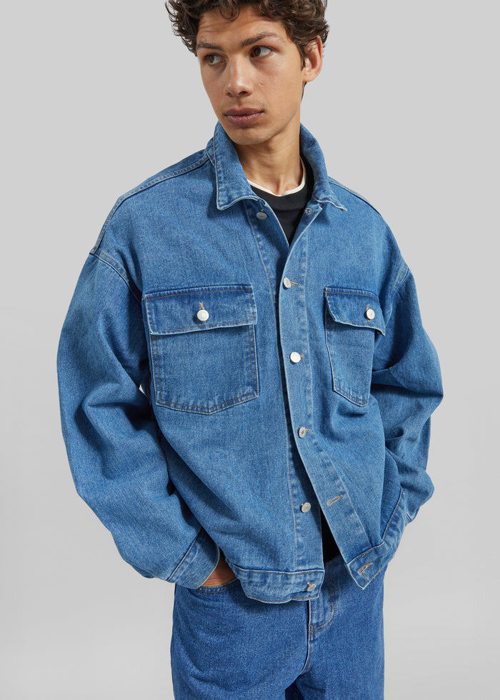 Connor Oversized Denim Jacket - Medium Wash