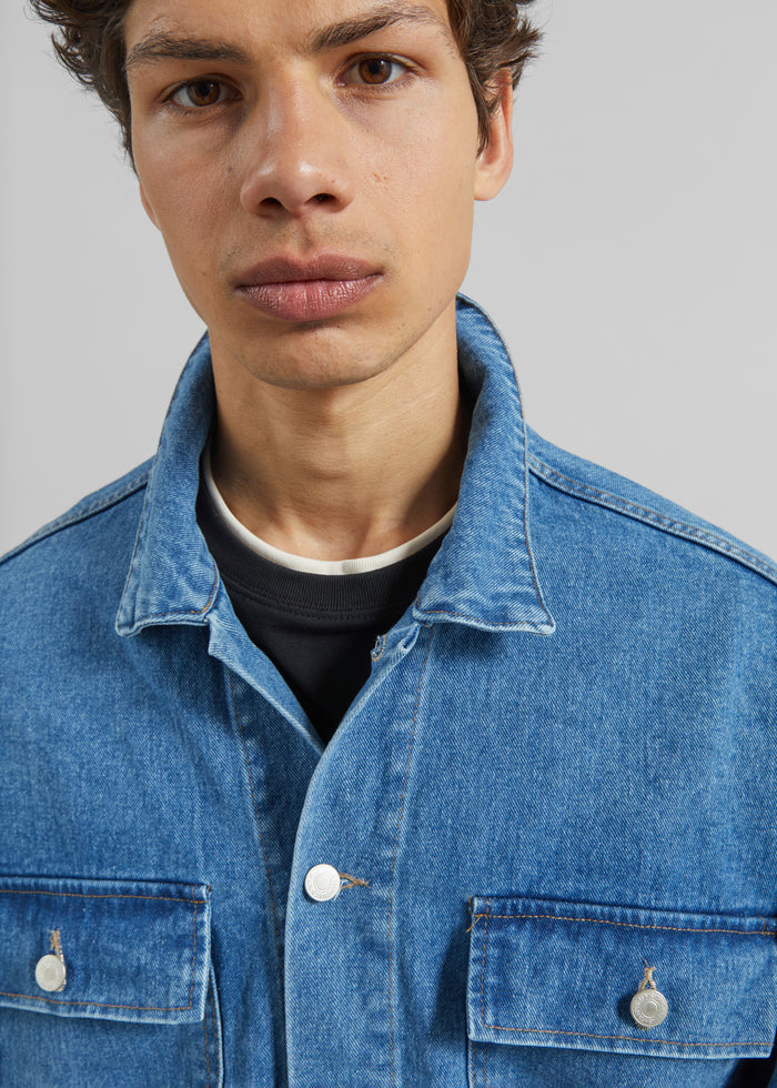 Connor Oversized Denim Jacket - Medium Wash