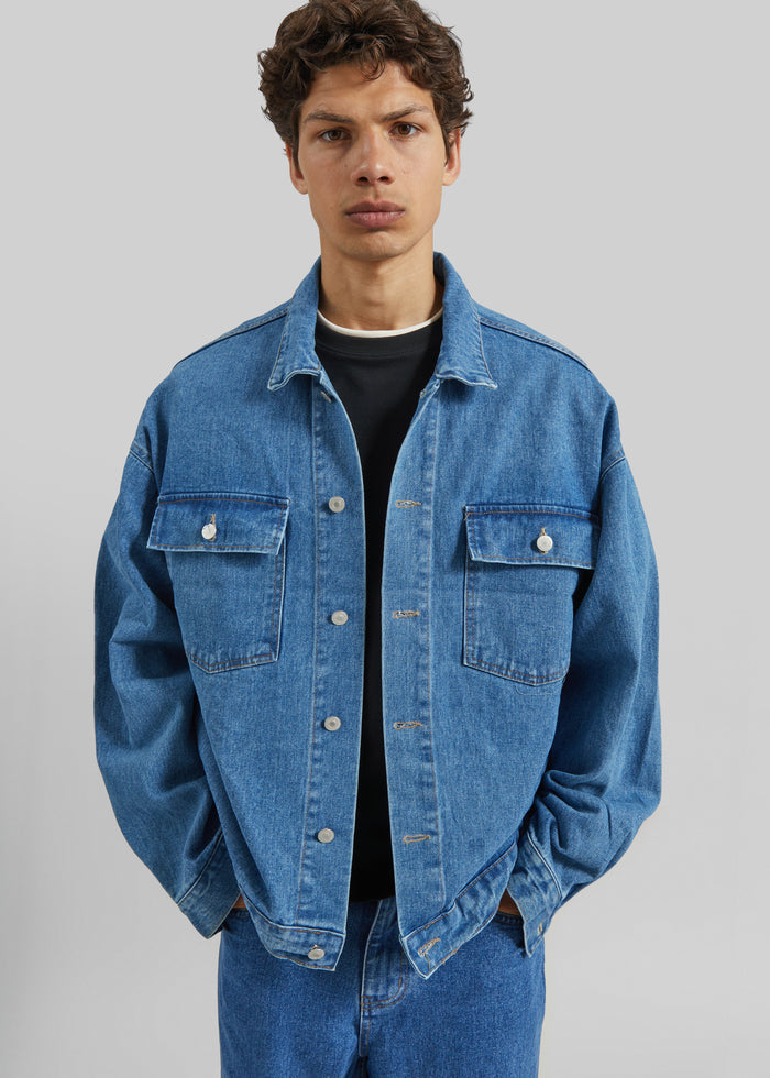Connor Oversized Denim Jacket - Medium Wash