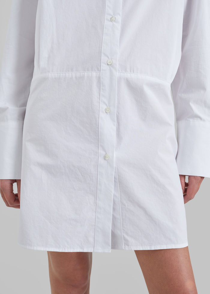 Corella Adjustable Back Shirt Dress - White