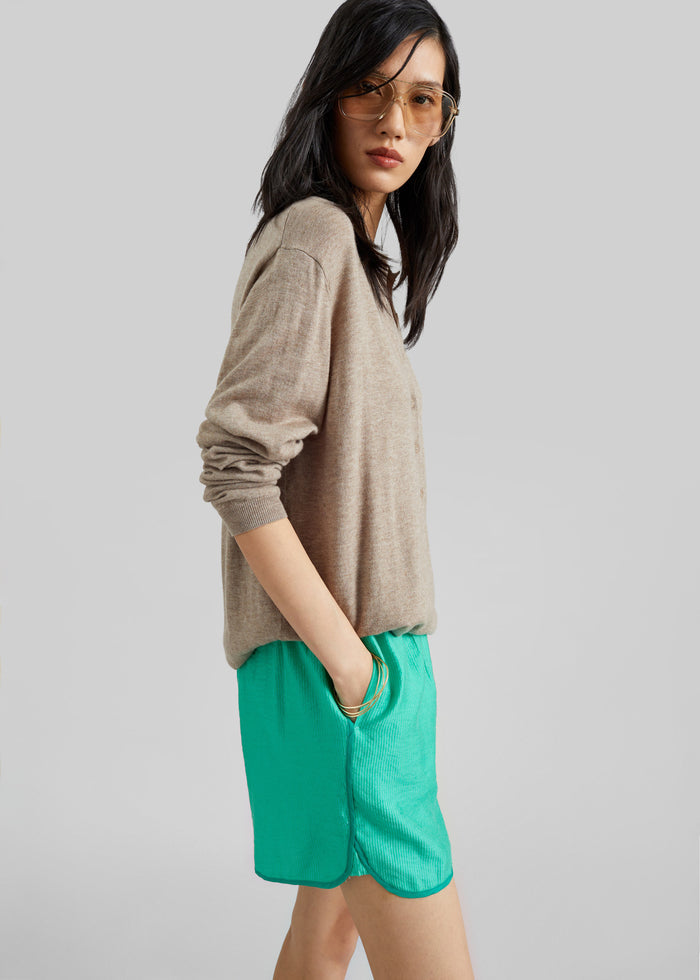 Coria Boxer Shorts - Green Stripe