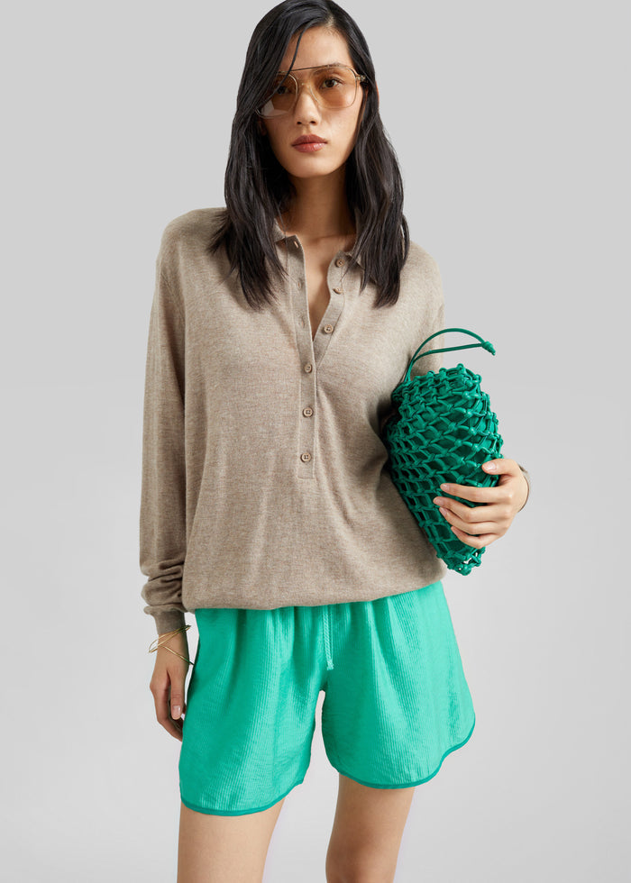 Coria Boxer Shorts - Green Stripe