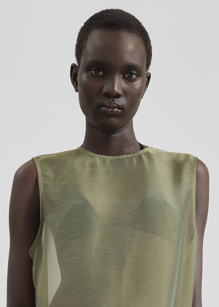 Corindi Sheer Organza Dress - Olive