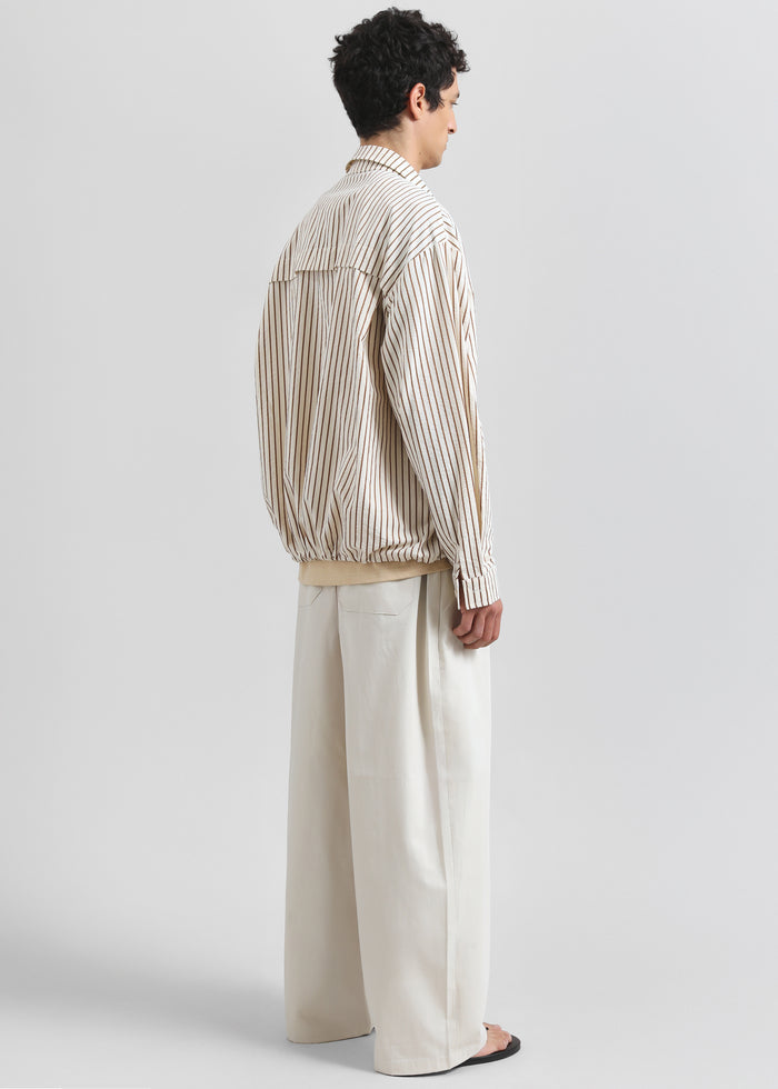 Corwin Shirt Jacket - Beige/Brown Stripe
