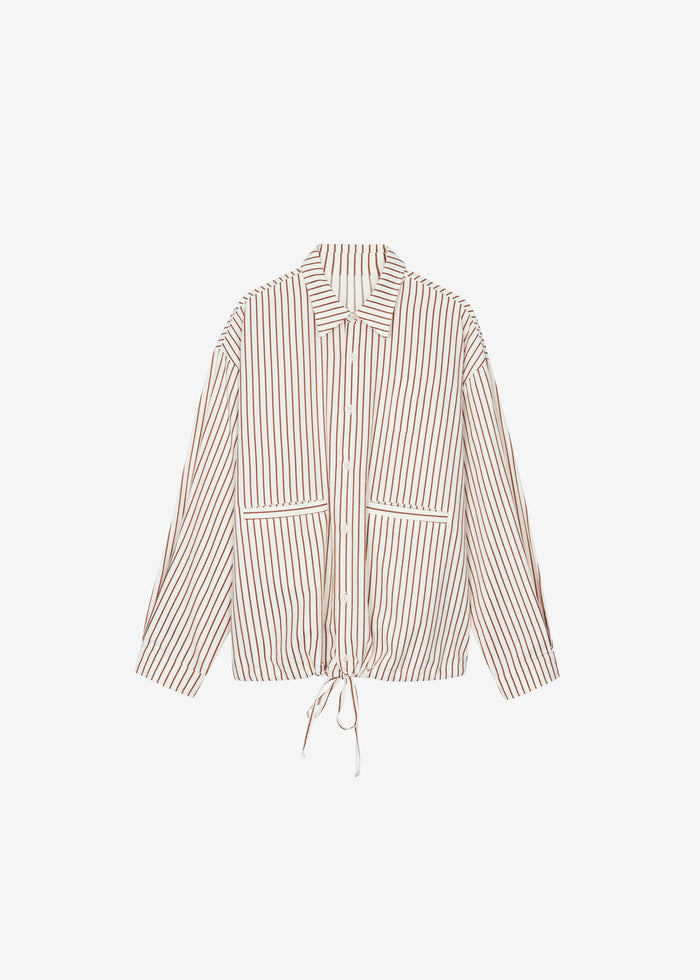 Corwin Shirt Jacket - Beige/Brown Stripe