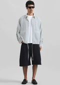 Corwin Shirt Jacket - White/Navy Stripe
