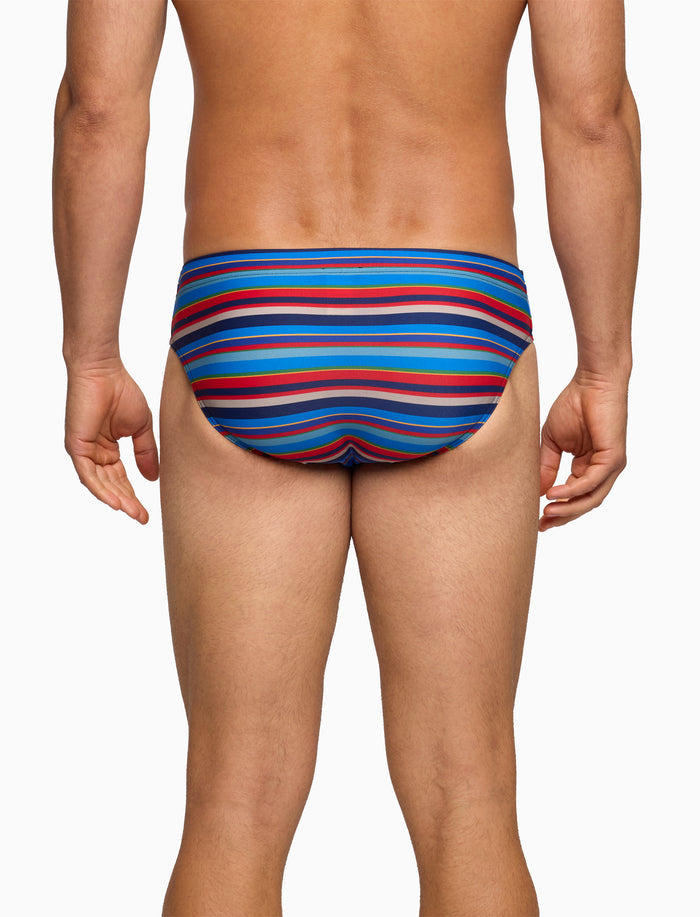 Costume slip uomo righe multicolor blu - Gallo 1927 - Official Online Shop