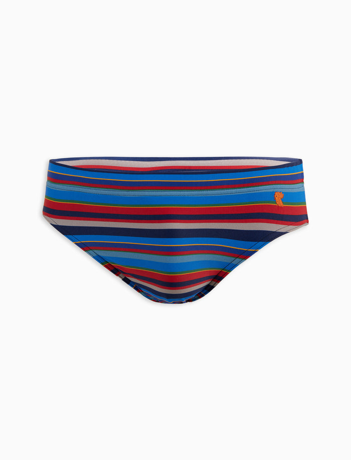 Costume slip uomo righe multicolor blu - Gallo 1927 - Official Online Shop