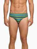 Costume slip uomo righe multicolor verde - Gallo 1927 - Official Online Shop