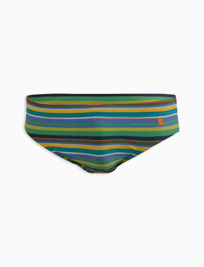 Costume slip uomo righe multicolor verde - Gallo 1927 - Official Online Shop