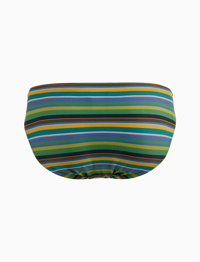 Costume slip uomo righe multicolor verde - Gallo 1927 - Official Online Shop
