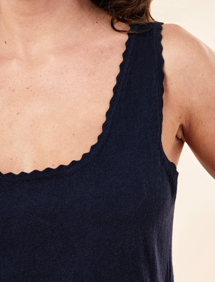 Cotton Cashmere Fine Knit Tank