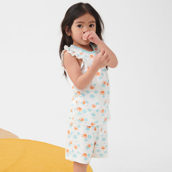 Crab & Shell Frill Summer Pajama Set