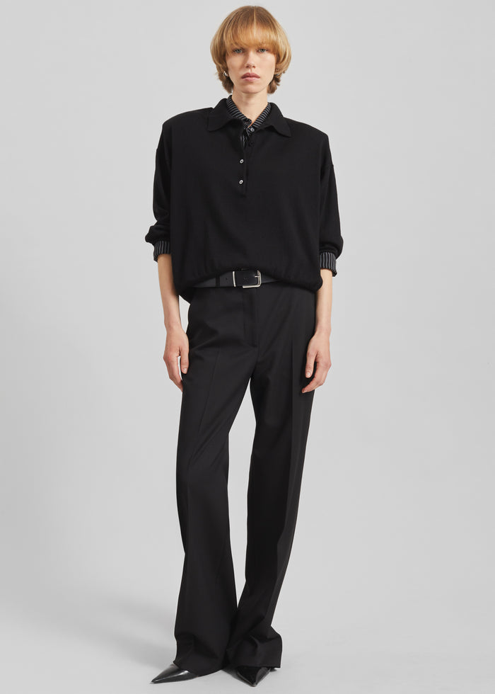 Croydon Padded Knit Polo - Black