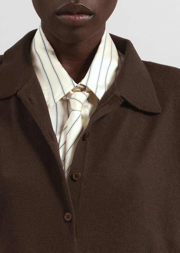 Croydon Padded Knit Polo - Brown