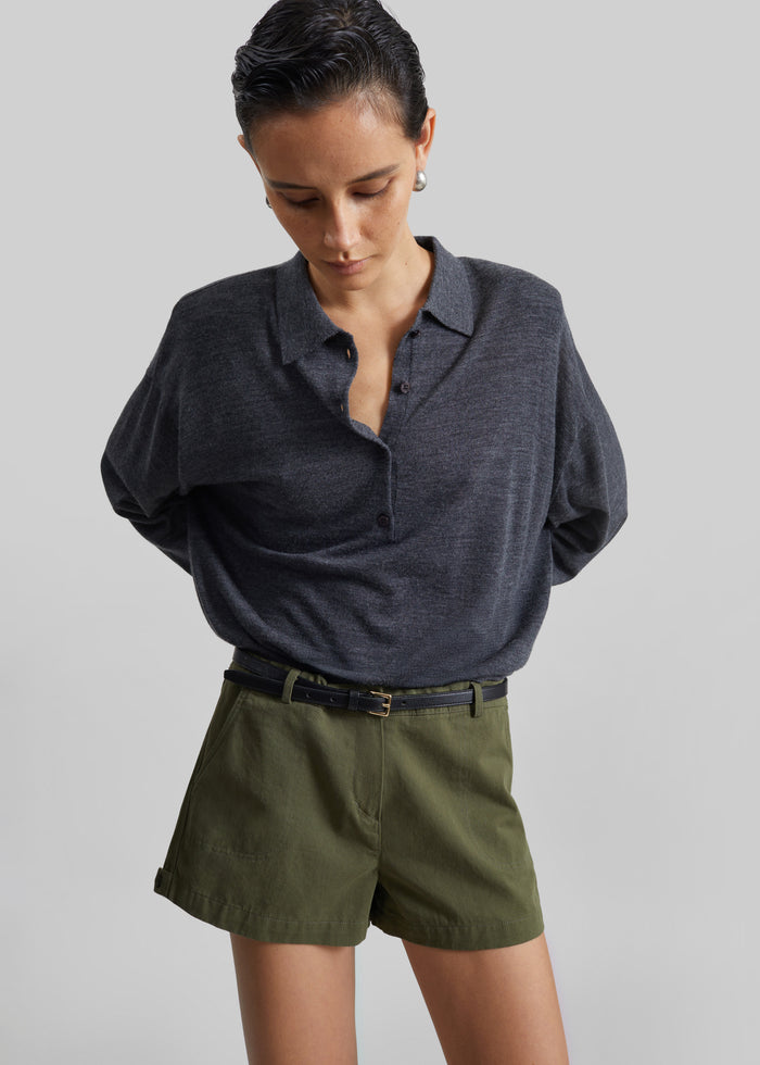 Croydon Padded Knit Polo - Grey
