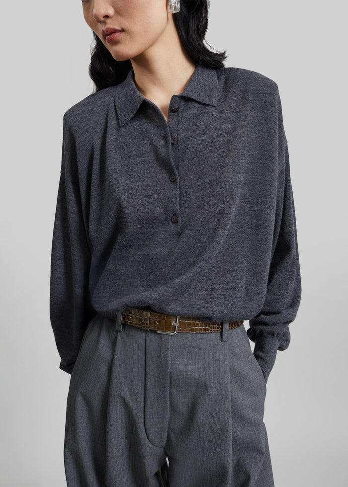 Croydon Padded Knit Polo - Grey
