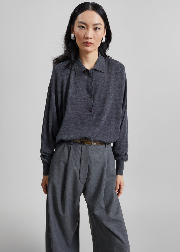 Croydon Padded Knit Polo - Grey