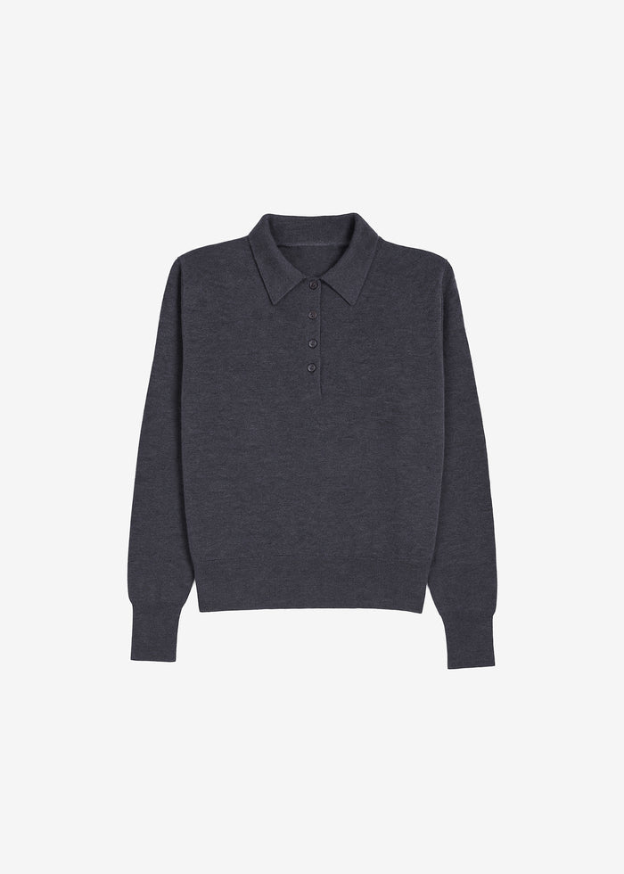 Croydon Padded Knit Polo - Grey