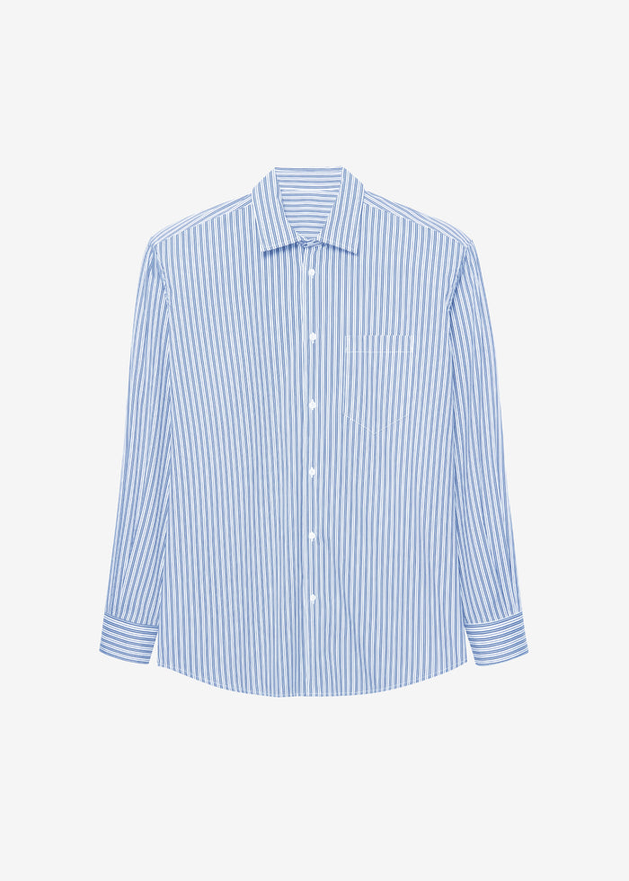 Cyrus Button Up Shirt - Blue/White Stripe