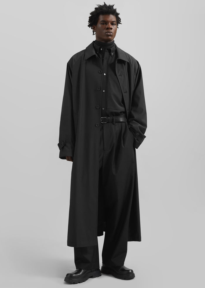 Dalton Wool Blend Shirt - Black