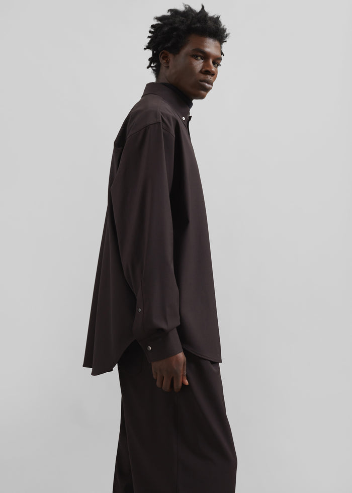 Dalton Wool Blend Shirt - Brown