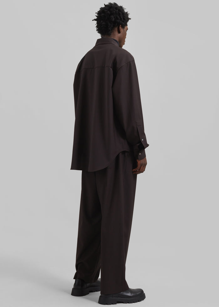 Dalton Wool Blend Shirt - Brown