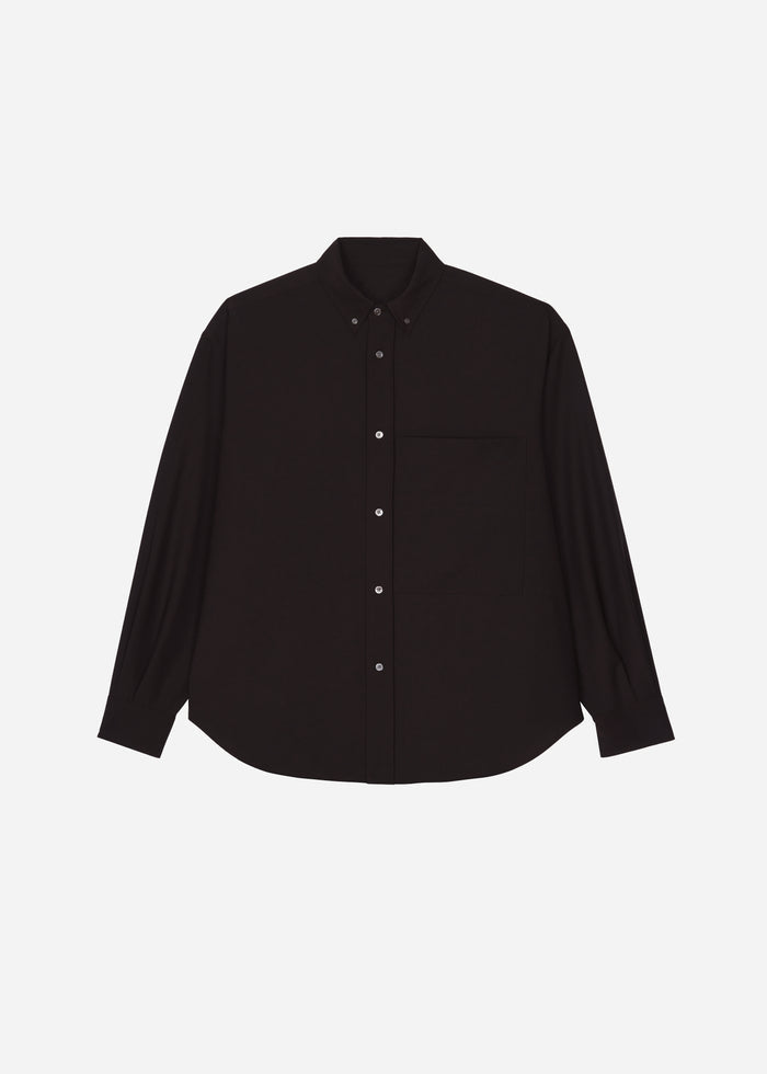 Dalton Wool Blend Shirt - Brown