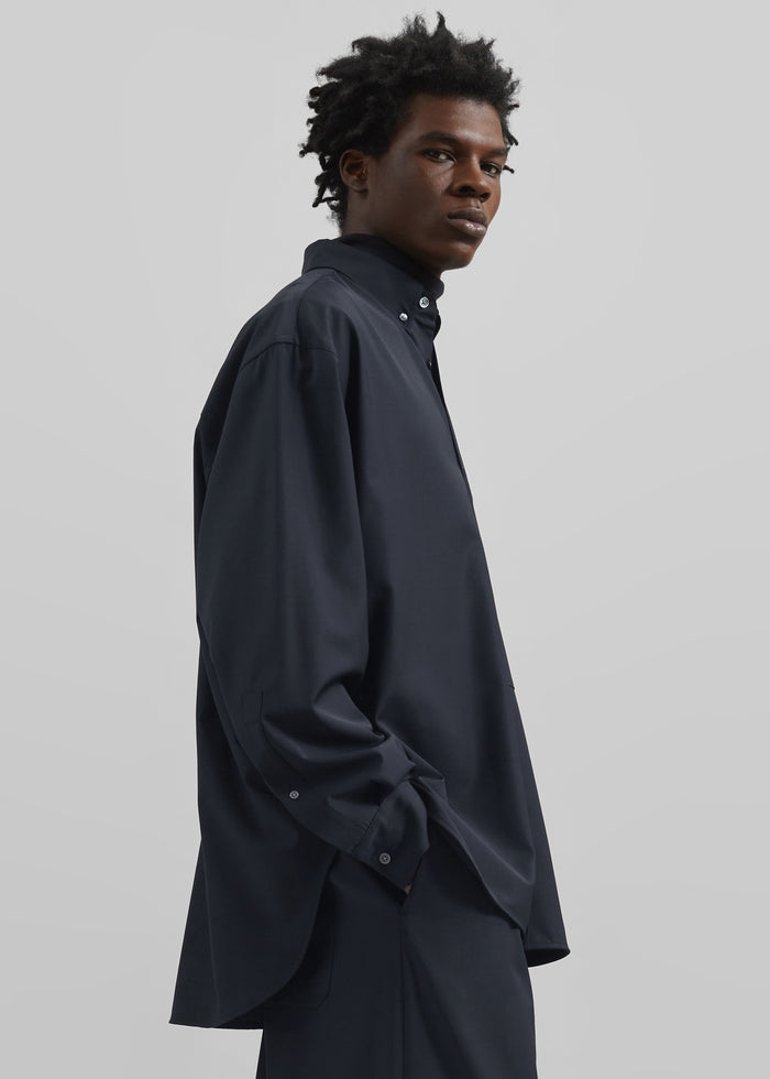 Dalton Wool Blend Shirt - Dark Navy