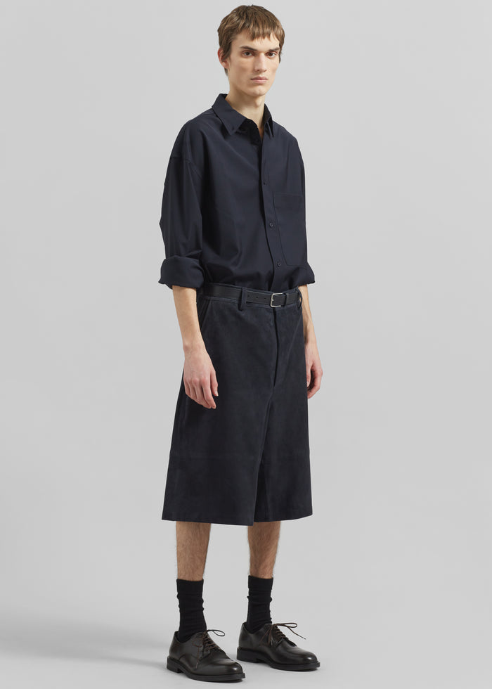 Dalton Wool Blend Shirt - Dark Navy