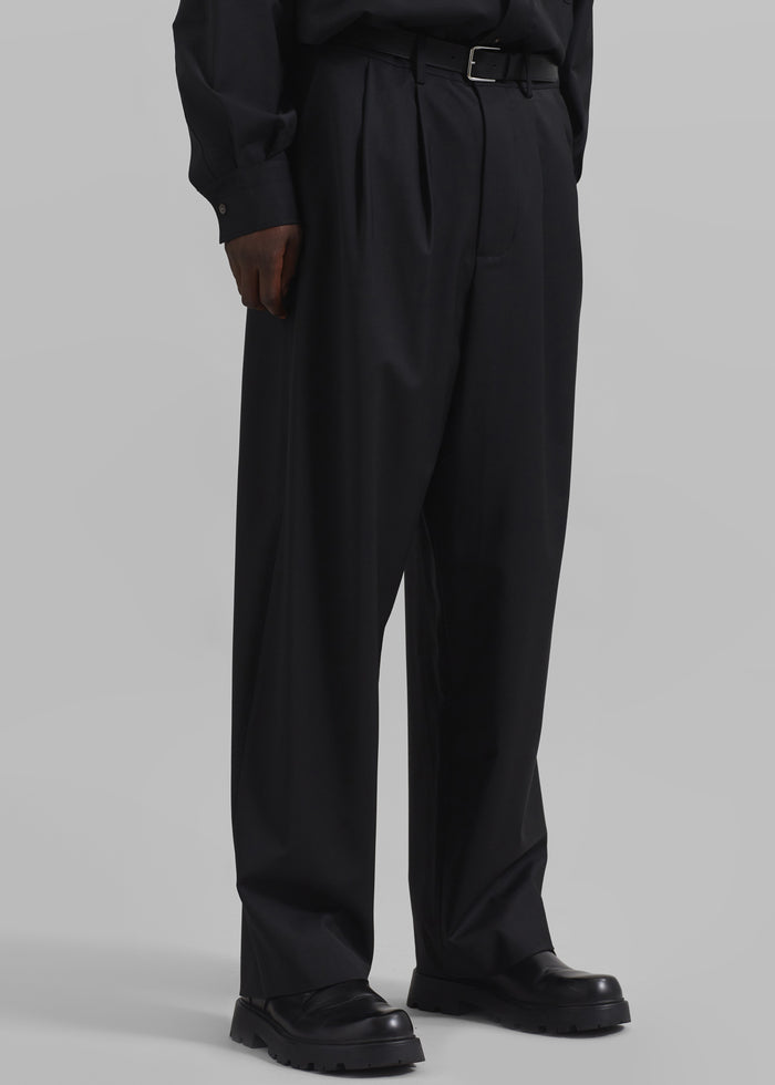 Dalton Wool Blend Trousers - Black