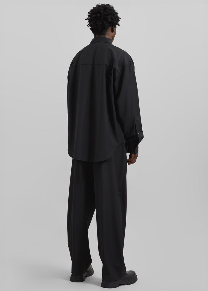 Dalton Wool Blend Trousers - Black